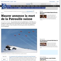 Maurer annonce la mort de la Patrouille suisse