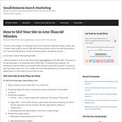 How to SEO Your Site in Less Than 60 Minutes