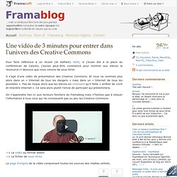 Une vid?o de 3 minutes pour entrer dans l'univers des Creative Commons