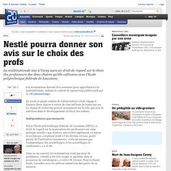 Nestlé pourra donner son avis sur le choix des profs - Vaud