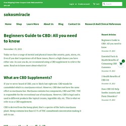 Beginners Guide to CBD: All you need to know