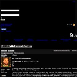 North Mirkwood dailies - ShadowBane - Landroval - LOTRO - Kinship Hosting - Gamer Launch