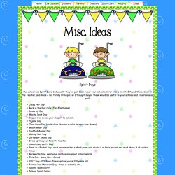 Misc. Ideas For Teachers