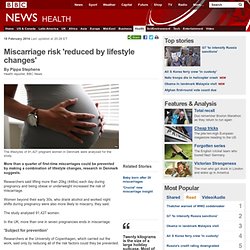 Miscarriage risk 'reduced by lifestyle changes'