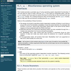os — Miscellaneous operating system interfaces — Python v2.6.1 documentation
