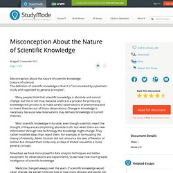 Misconception About the Nature of Scientific Knowledge - College Essays - Iggy45