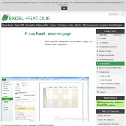 Cours Excel : mise en page