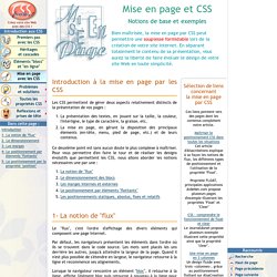 Mise en page et CSS