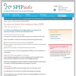 La mise en forme des contenus dans SPIP - SPIP.Info