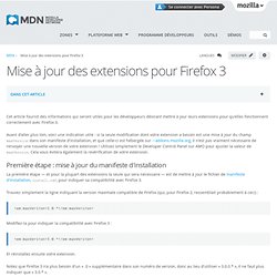 Mise à jour des extensions pour Firefox 3 - MDC
