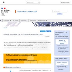 Mise en œuvre de PIX en classe de terminale STMG