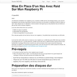 Mise en place d'un NAS avec raid sur mon raspberry pi