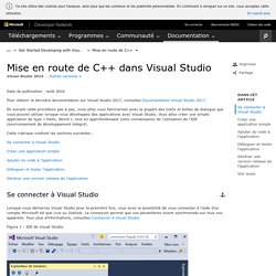 Mise en route de C++ dans Visual Studio