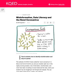 Misinformation, Data Literacy and the Novel Coronavirus
