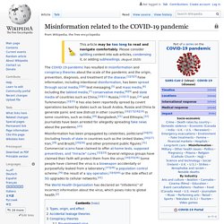 Misinformation related to the COVID-19 pandemic