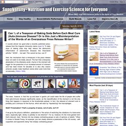 Can ½ of a Teaspoon of Baking Soda Before Each Meal Cure (Auto-)Immune Disease? Or is this Just a Misinterpretation of the Words of an Overzealous Press Release Writer? - SuppVersity: Nutrition and Exercise Science for Everyone
