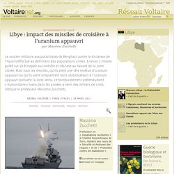Libye : impact des missiles de croisière à l’uranium appauvri