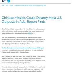 Chinese Missiles Could Destroy Most U.S. Outposts in Asia, Report Finds