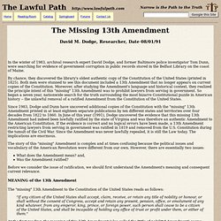 The Missing 13th Amendment - The Lawful Path