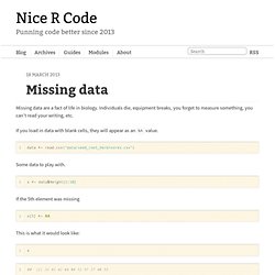 Missing data - Nice R Code