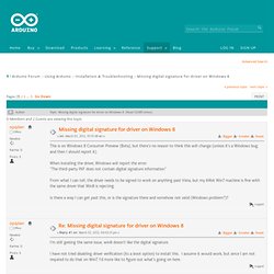 Missing digital signature for driver on Windows 8
