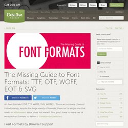 The Missing Guide to Font Formats: TTF, OTF, WOFF, EOT & SVG