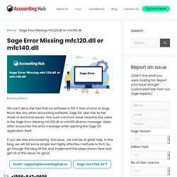 Sage Error Missing mfc120.dll or mfc140.dll : Fixed
