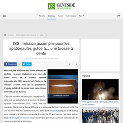 ISS : mission accomplie pour les spationautes grâce à... une brosse à dents - Maxisciences
