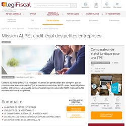 Mission ALPE : audit légal des petites entreprises LégiFiscal