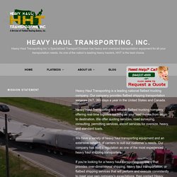 Mission Statement - Heavy Haul Transporting Inc.