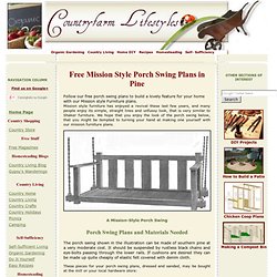 Free Mission Style Porch Swing Plans in Pine