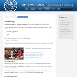 Current Job Openings - Morrison Academy - Morrison Academy 馬禮遜美國學校 - Missionary School, MK School, International Christian School, International American School