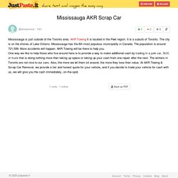 Mississauga AKR Scrap Car
