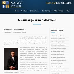Mississauga Criminal Lawyer