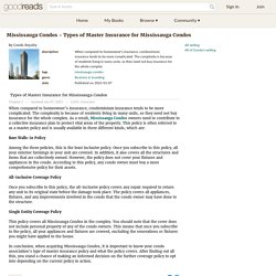 Mississauga Condos - Types of Master Insurance for Mississauga Condos by Condo Royalty