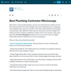 Best Plumbing Contractor Mississauga: torontoca — LiveJournal