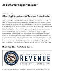 Mississippi Department Of Revenue Phone Number