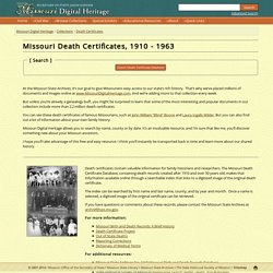 Missouri Digital Heritage : Death Records Certificates