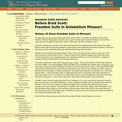 Missouri Digital Heritage: Before Dred Scott - An interactive lesson plan