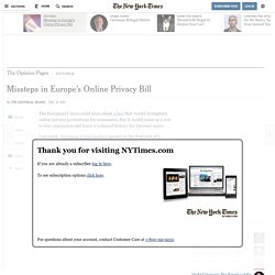 Missteps in Europe’s Online Privacy Bill