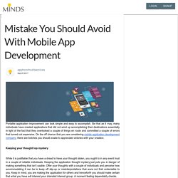 Mistake You Should Avoid With Mobile App Development