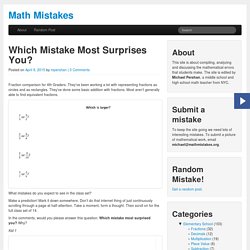 Which Mistake Most Surprises You? « Math Mistakes