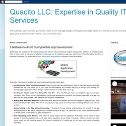 Quacito LLC: Expertise in Quality IT Services: 5 Mistakes to Avoid During Mobile App Development