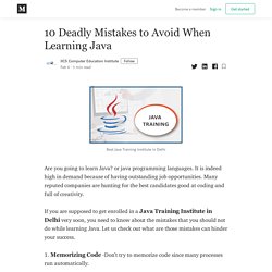 10 Deadly Mistakes to Avoid When Learning Java - IICS Computer Education Institute - Medium