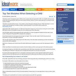Top Ten Mistakes When Selecting a CMS
