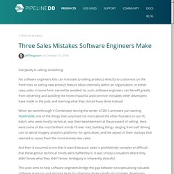 Three Sales Mistakes Software Engineers Make