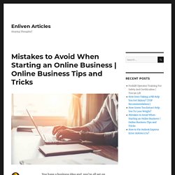 Mistakes to Avoid When Starting an Online Business