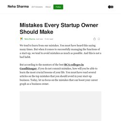Mistakes Every Startup Owner Should Make