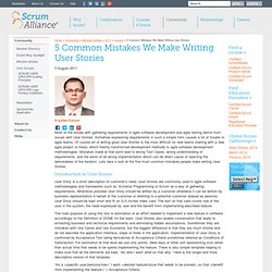 5 Common Mistakes We Make Writing User Stories