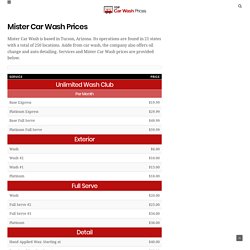 Mister Car Wash Prices & Latest Car Detailing Cost
